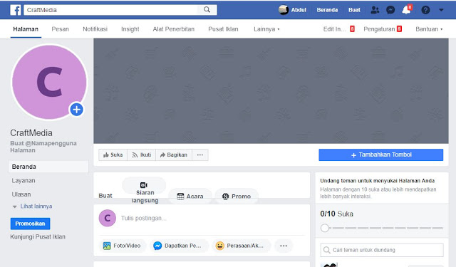 Cara buat Halaman facebook