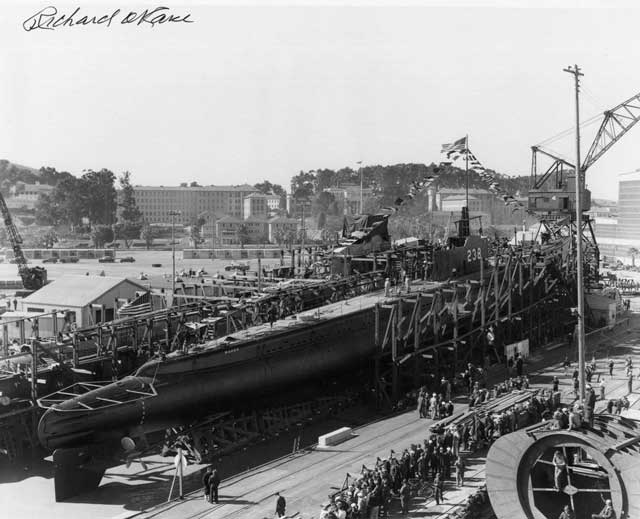 USS Wahoo launching, 14 February 1942, worldwartwo.filminspector.com