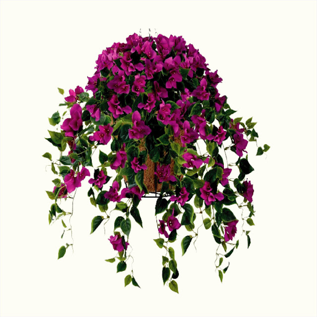 Artificial Hanging Flowers with Basket Png