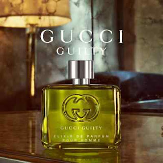 GUCCI GUILTY ELIXIR DE PARFUM POUR HOMME de Gucci. Un despliegue titánico de resina y especias en una escultura olfativa en bloque.