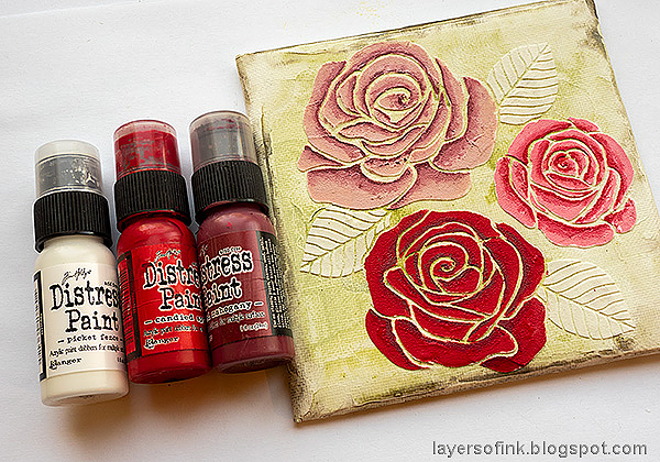 Layers of ink - Mixed Media Rose Canvas Tutorial by Anna-Karin Evaldsson.