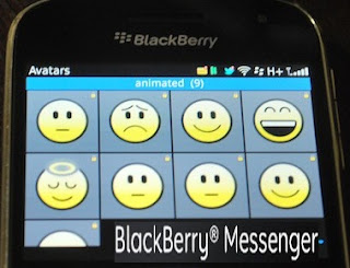 Fitur Terbaru avatar emoticon animasi BlackBerry Messenger 6.1