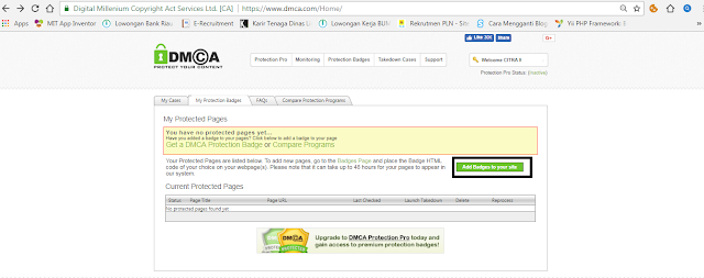 cara memasang DMCA Protected di Blog 2018