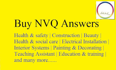 Buy NVQ answers: health and safety, construction supervision and site management, beauty therapy and massage, health and social care, teaching assistant, education and training, painting and decorating, electrical installation