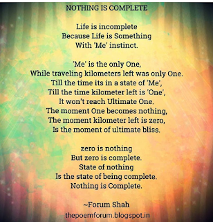 'Nothing is Complete' by Forum Shah