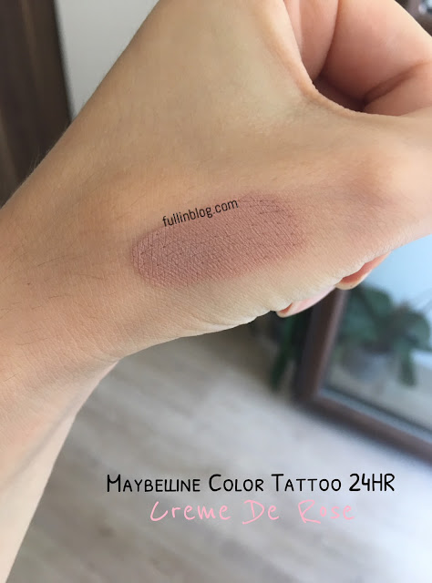 maybelline color tattoo 24hr creme de rose swatch