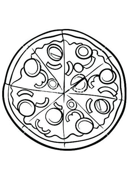 Free printable pizza coloring sheet