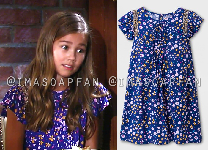 Emma Scorpio Drake, Brooklyn Rae Silzer, Blue Floral Dress, General Hospital, GH