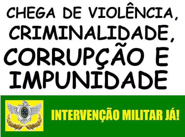 Resultado de imagem para intervenção militar