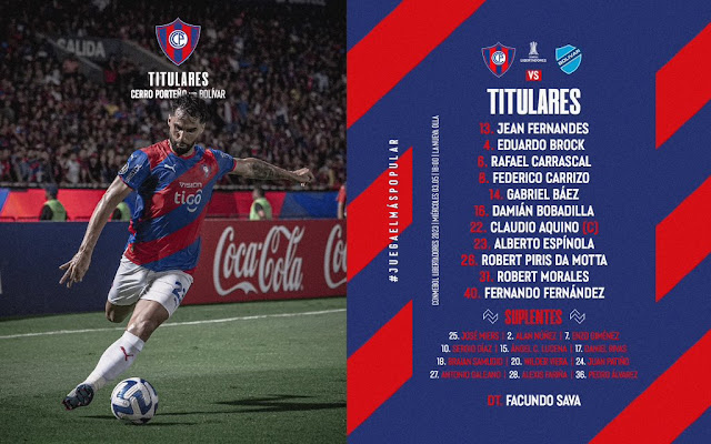 Alineaciones Cerro Porteño vs Bolivar