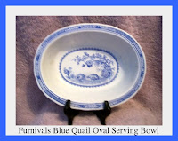 Furnivals Blue Quail Serving Bowl - click for full size view