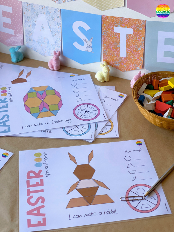 EASTER PATTERN BLOCK GAMES CHILDREN LOVE FOR YOUR MATH CENTERS  | you clever monkey