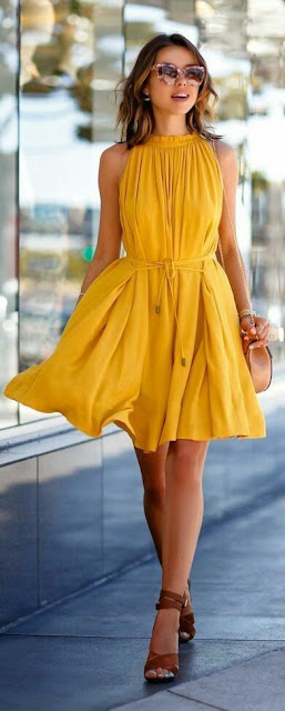 O neck sleeve less casual Dress 