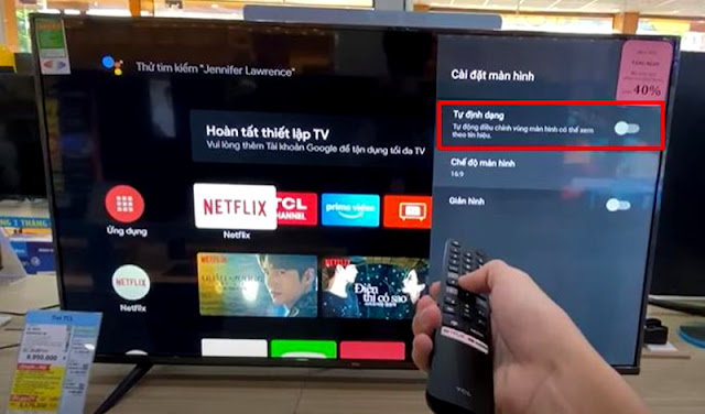 phóng to nội dung trên tivi TCL