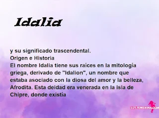 significado del nombre Idalia