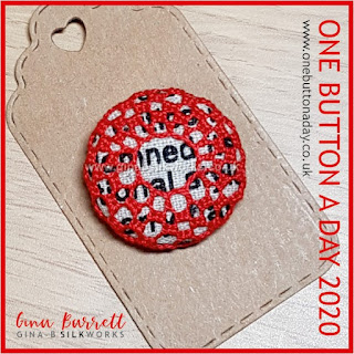 One Button a Day 2020 by Gina Barrett - Day 141 : Black & White & Red