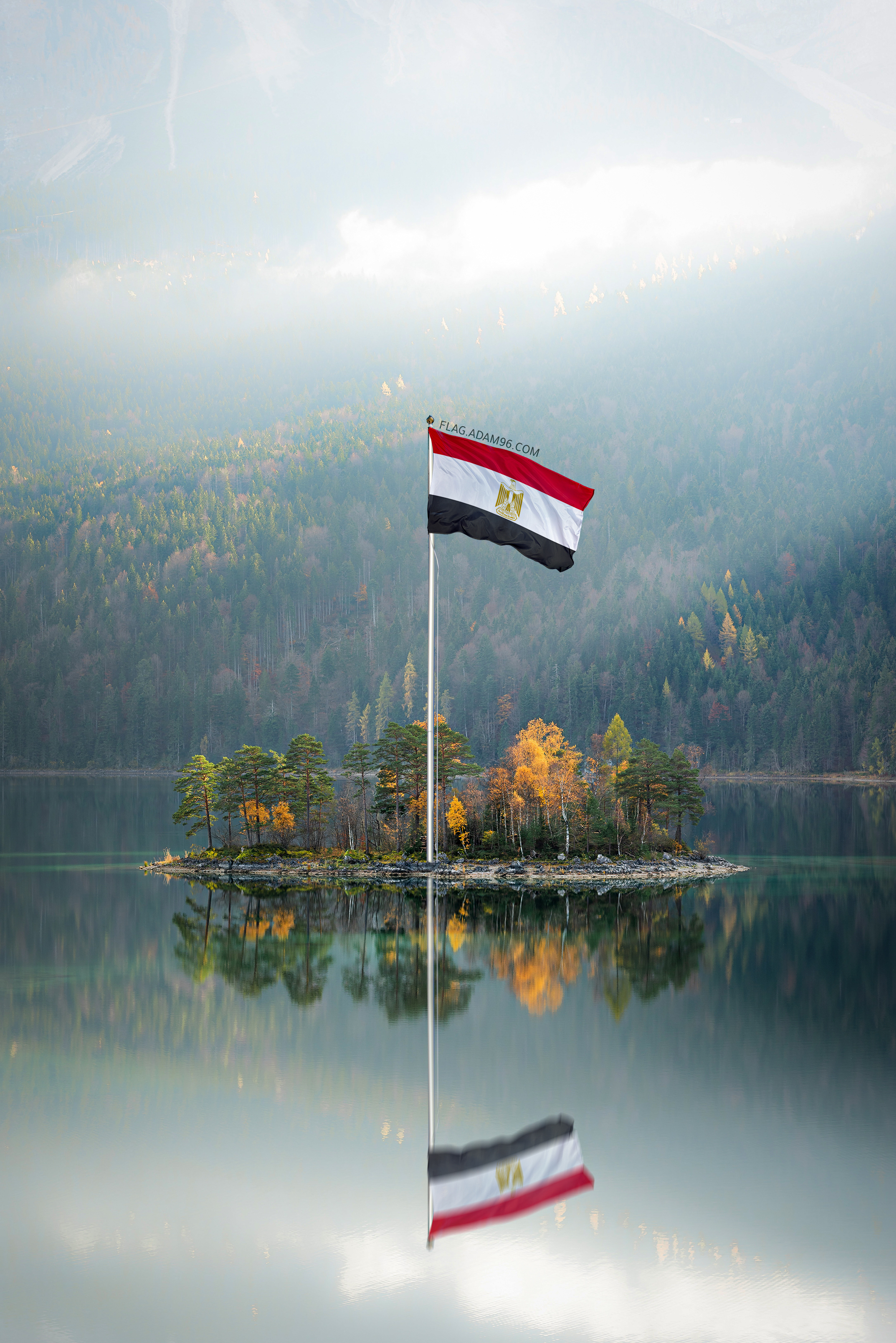 علم مصر خلفية رائعة علم مصر في وسط جزيرة Egypt Flag