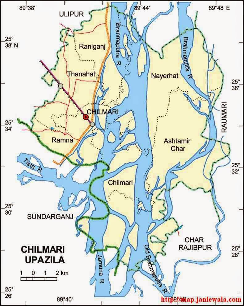 chilmari upazila map of bangladesh
