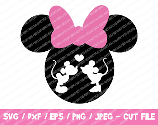 Minnie Head SVG, Mickey Minnie SVG, Mickey Minnie Kissing, Disney Files Cricut Silhouette, Disney Trip, Minnie Mouse Mickey Mousse Love