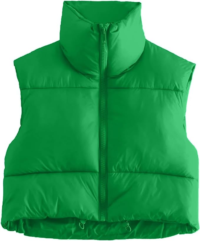 Unleash Your Style: Elevate Every Outfit with Shiyifa's High Neck Zipper Puffer Vest!