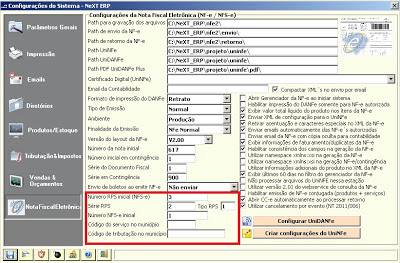 NeXT ERP NFe NFSe Plus RPS Nota Fiscal de Serviços eletrônica