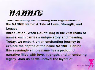 meaning of the name "NANNIE"
