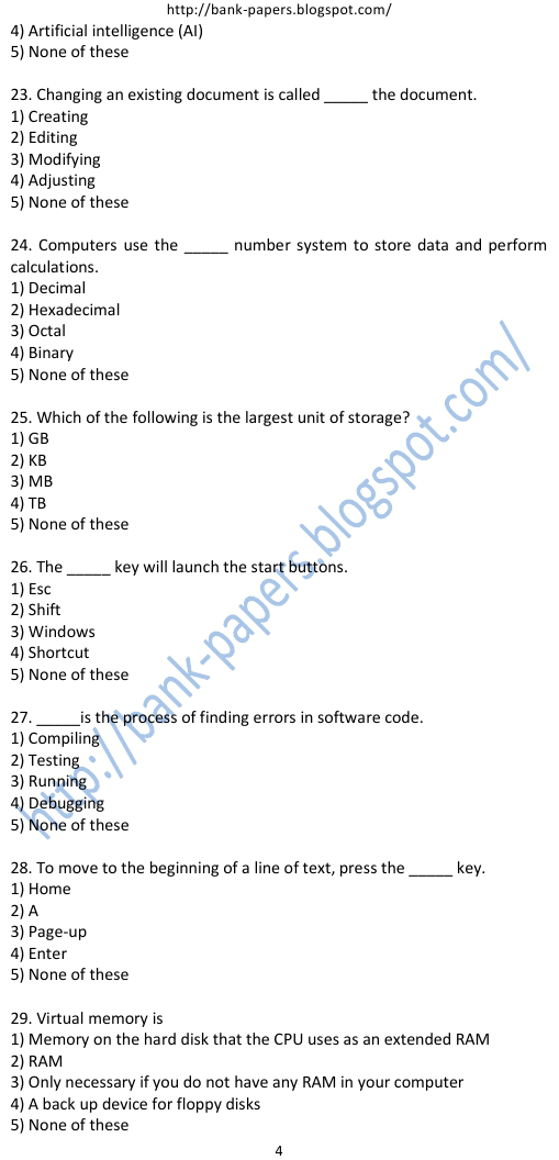 ibps sample question papers for po