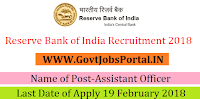 Reserve Bank of India Recruitment 2018– Assistant Officer