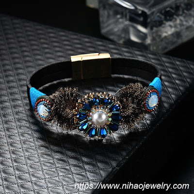 Exotic Cortex Inlaid gemstones Bracelet