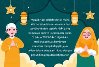 background ucapan maulid nabi 1445 hijriah 2023