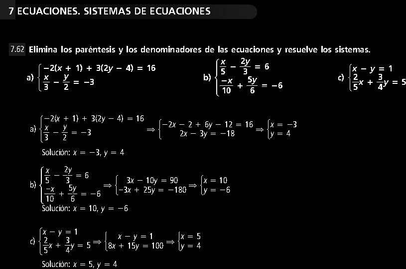 Ecuaciones Y Sistemas De Ecuaciones Ejercicios Resueltos De