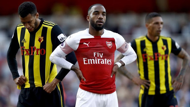 Lacazette Celebrates goal against Watford