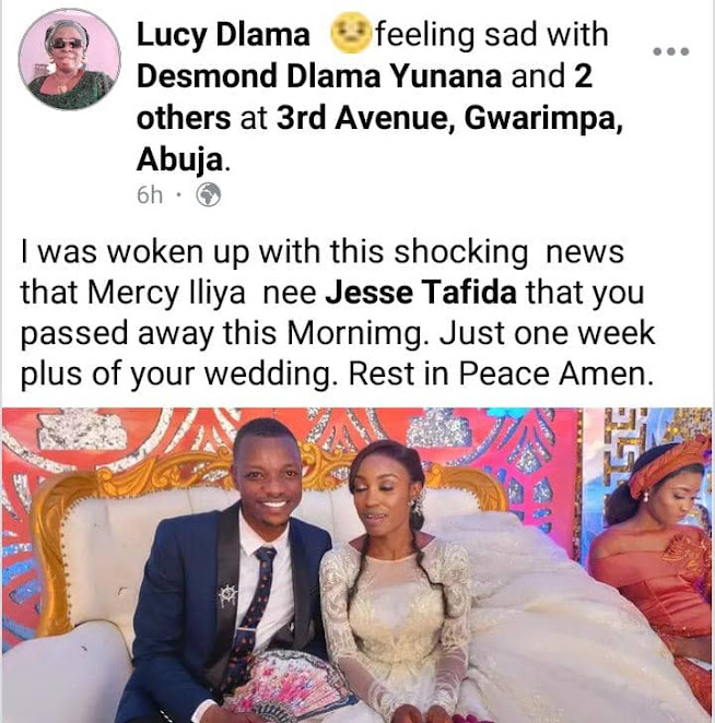 Nigerian woman dies 12 days after her wedding