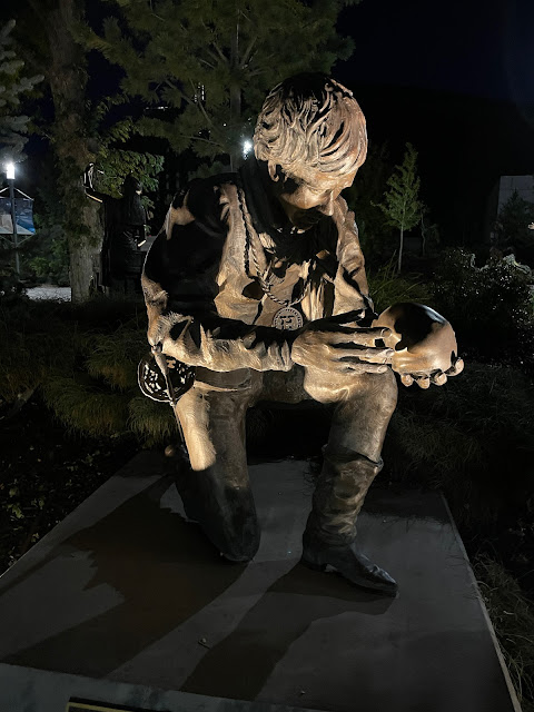 Hamlet sculpture in Southern Utah University Shakespeare Character Garden