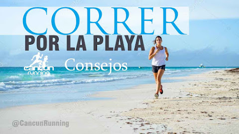 correr en la playa de Cancún