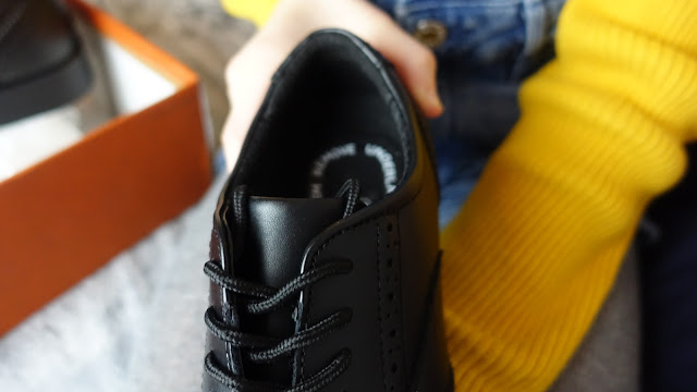 Black shoe with laces