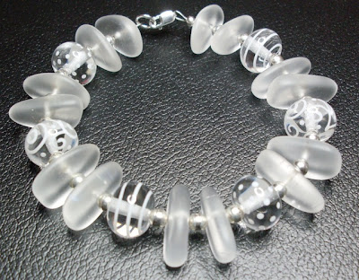 'Sea Glass & Lampwork' bracelet by Claire Francis