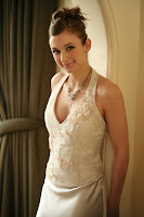 Model with Silk wedding gowns