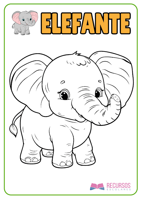 Dibujo de elefante para colorear y estimular la creatividad