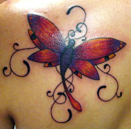 Red butterfly tattoo1