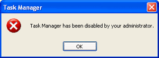 How to fix  the Task Manager disabled by Administrator error in Windows XP/Vista