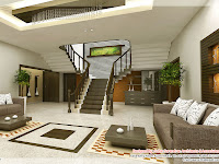 Awesome 3D interior renderings Kerala House Design