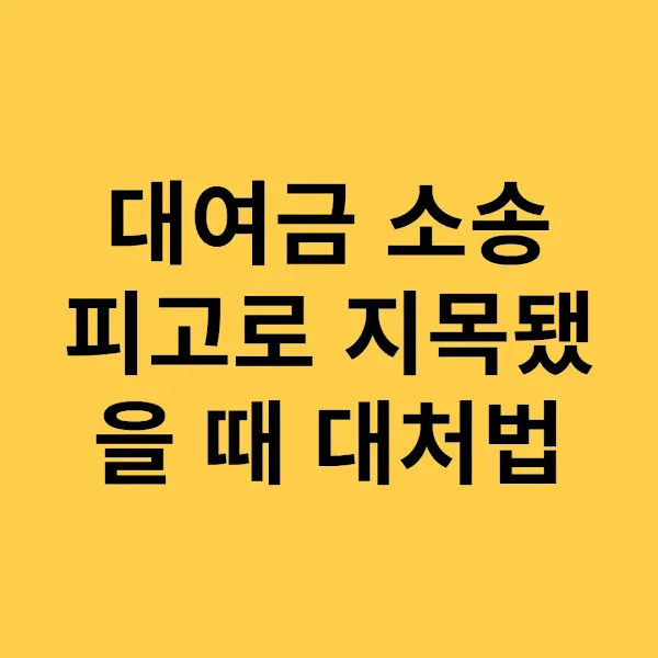 대여금 소송 피고로 지목됐을 때 대처법