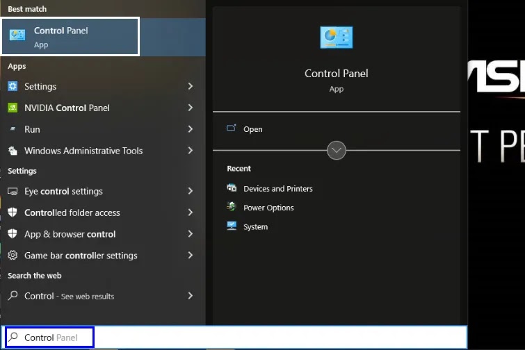 Control Panel Windows 10 Epson L3110