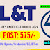 L&T Recruitment For Fresher 2024 Apply Online ITI/Diploma/Graduation Paased Candidates
