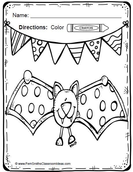  Fern Smith's Classroom Ideas Color For Fun - Bats and Spiders - Perfect for School That Don't Celebrate Halloween at TeacherspayTeachers.