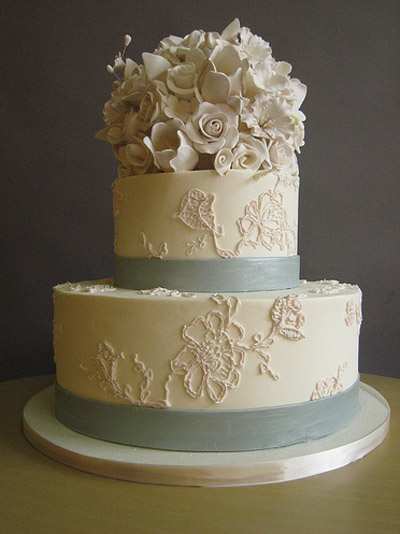 Light Blue Ribbon Cakes