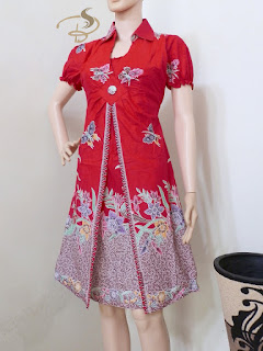 Dress Batik Rama Kupu Merah