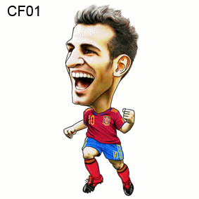 Gambar Karikatur Cesc Fabregas Animasi Piala Dunia 2014 Pemain Spanyol