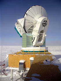 South Pole Telescope with 10 meter dish (Source: Wikipedia) 